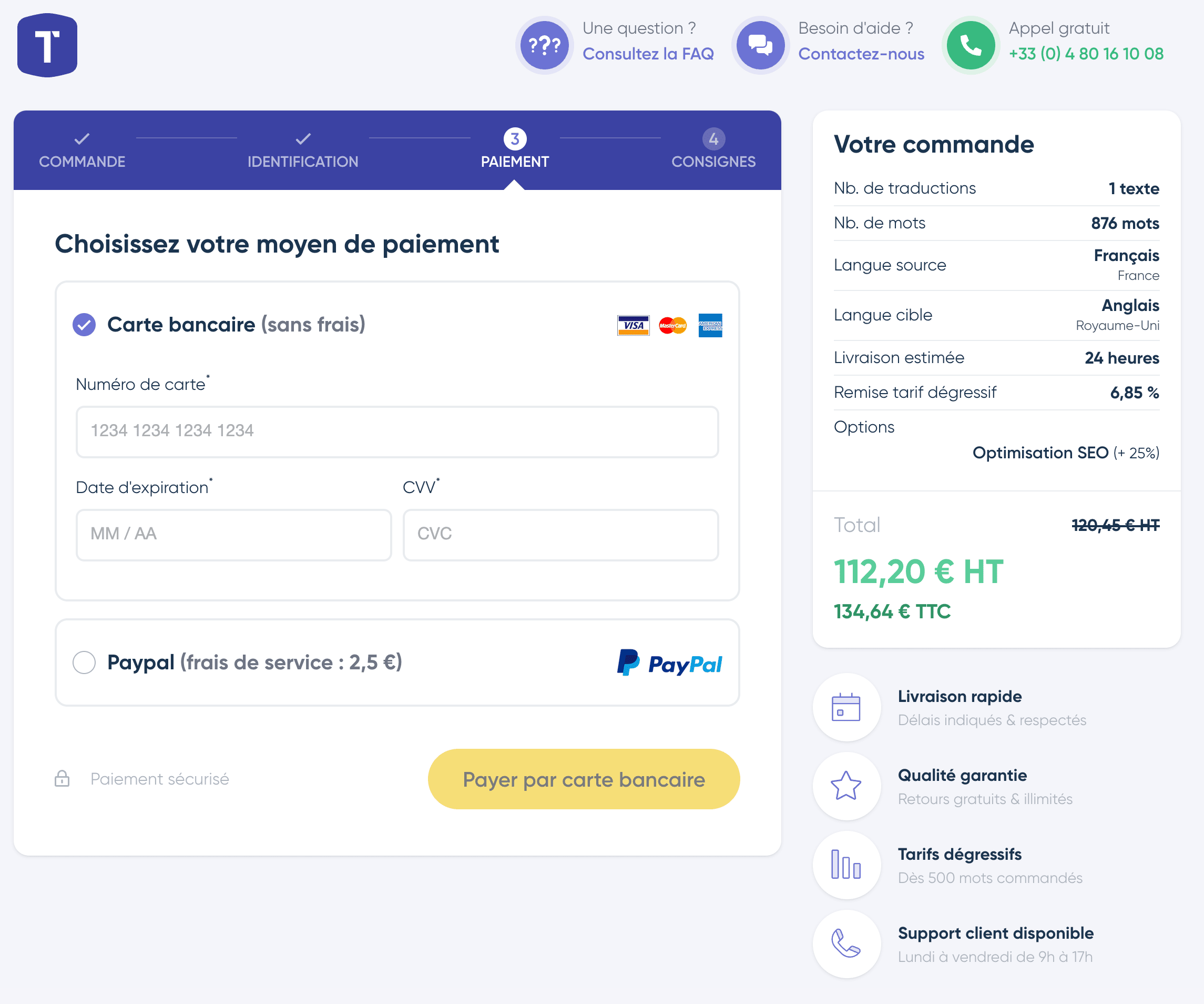 Paiement de votre commande