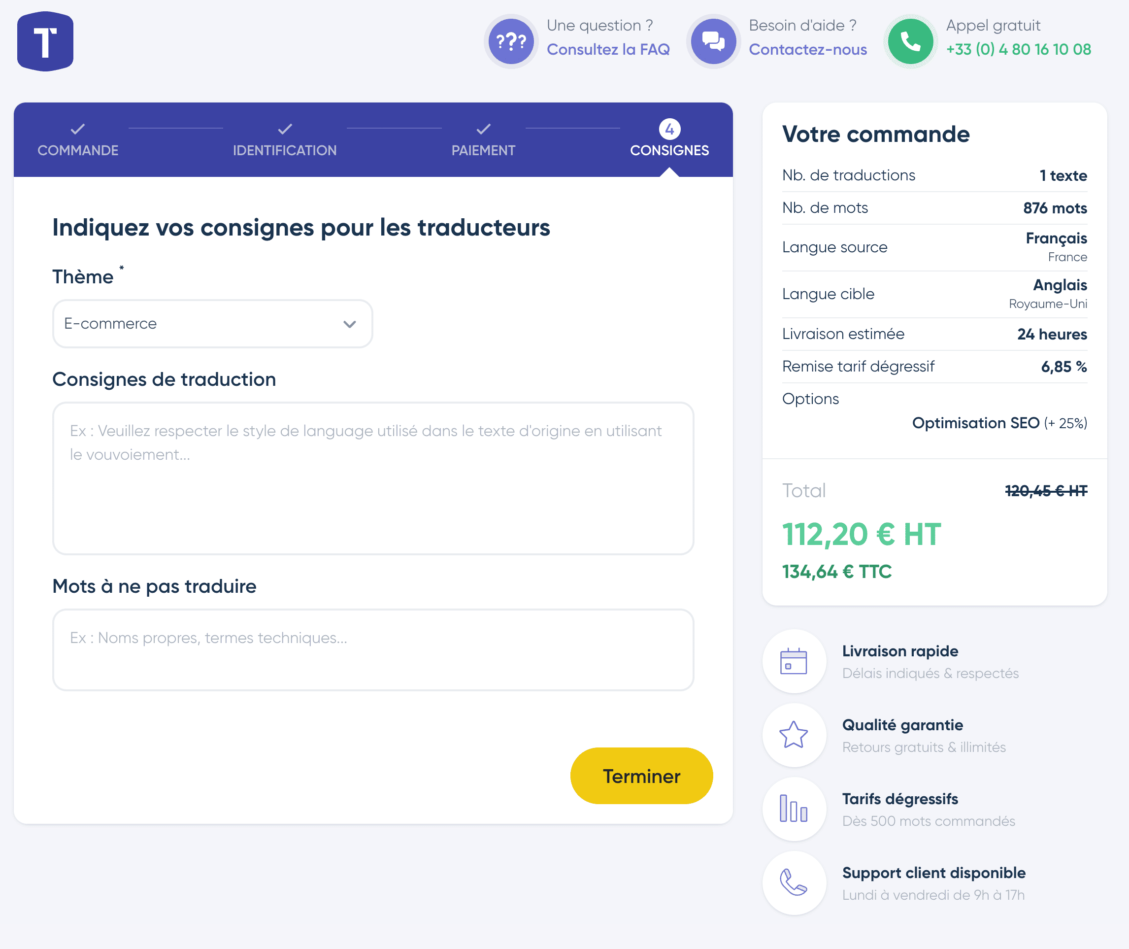 Consignes de traduction