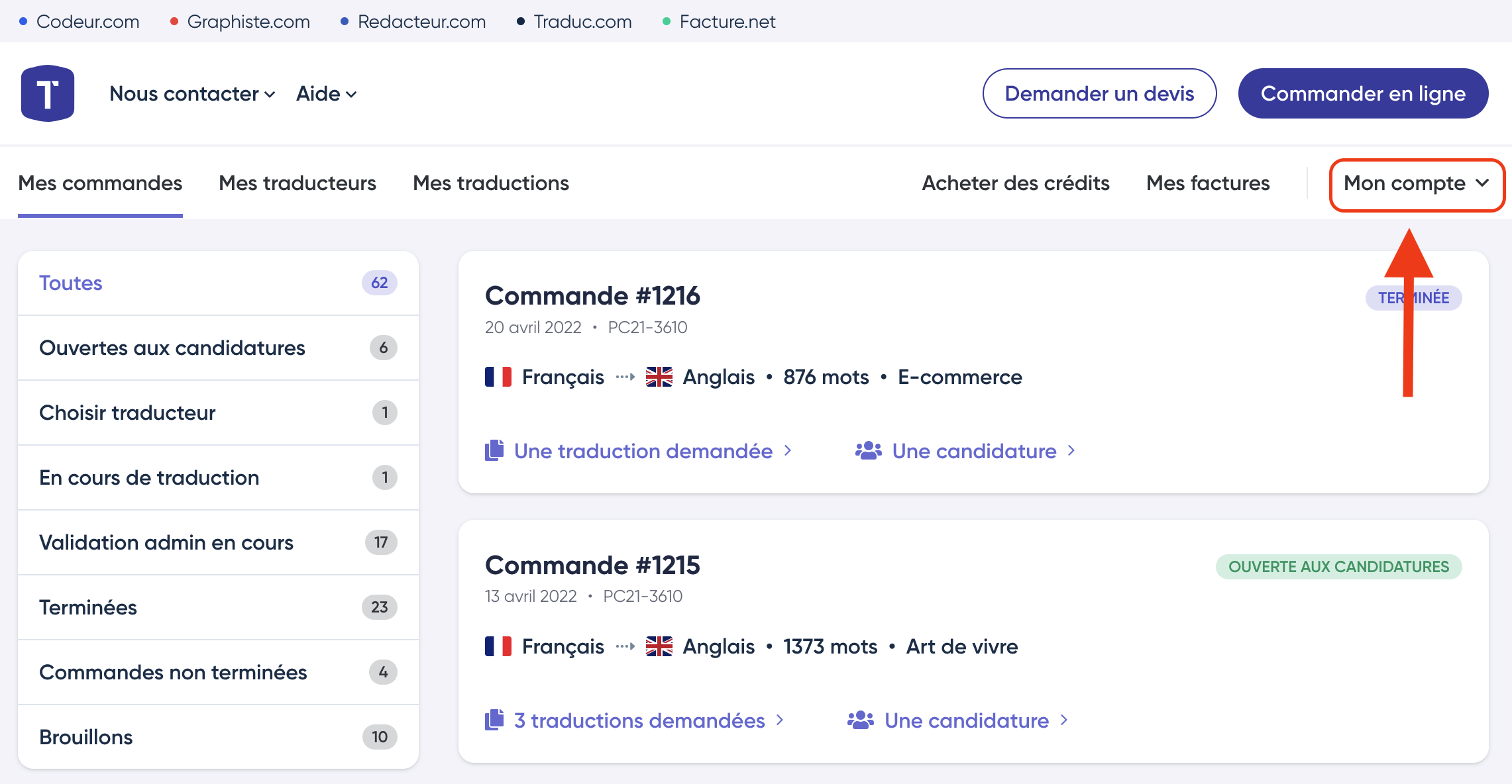 Accès à mon compte