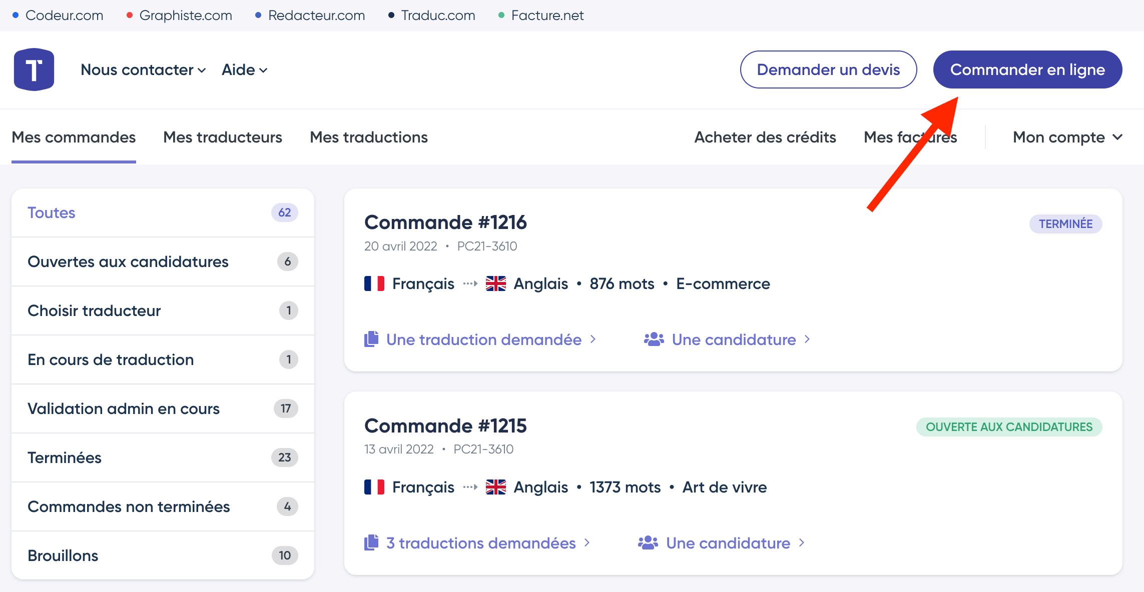 Commander en ligne