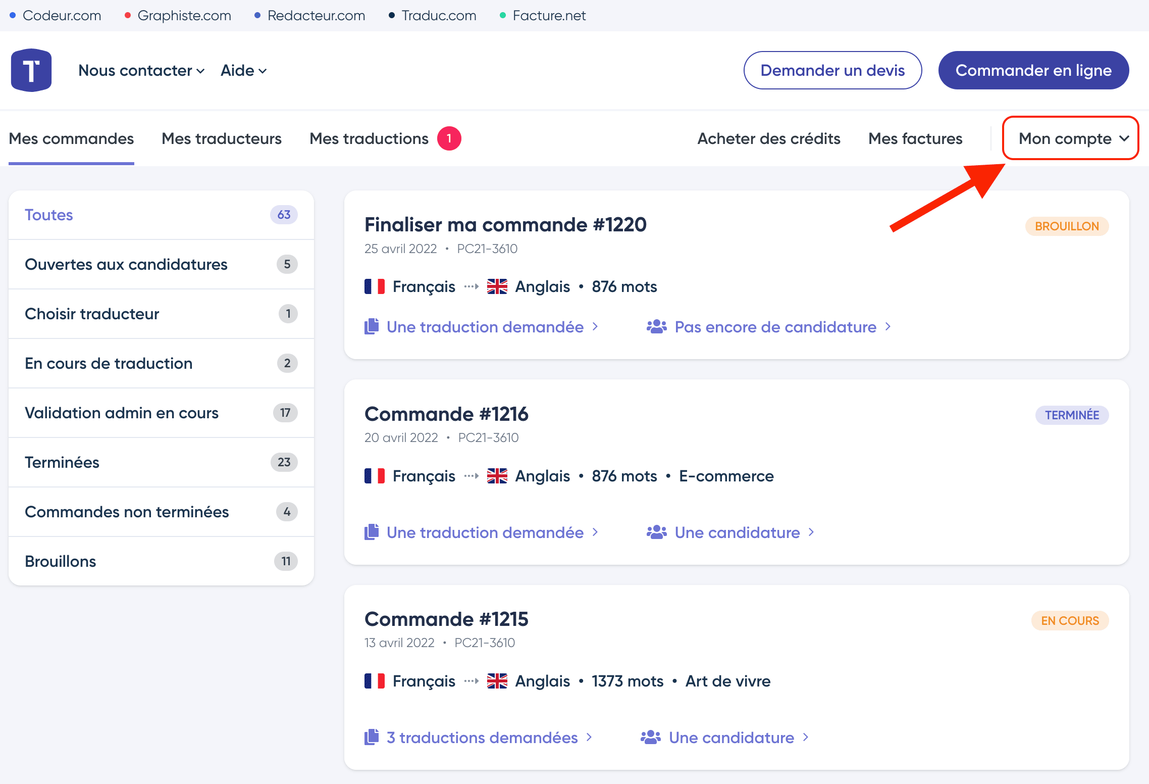 Accès à mon compte