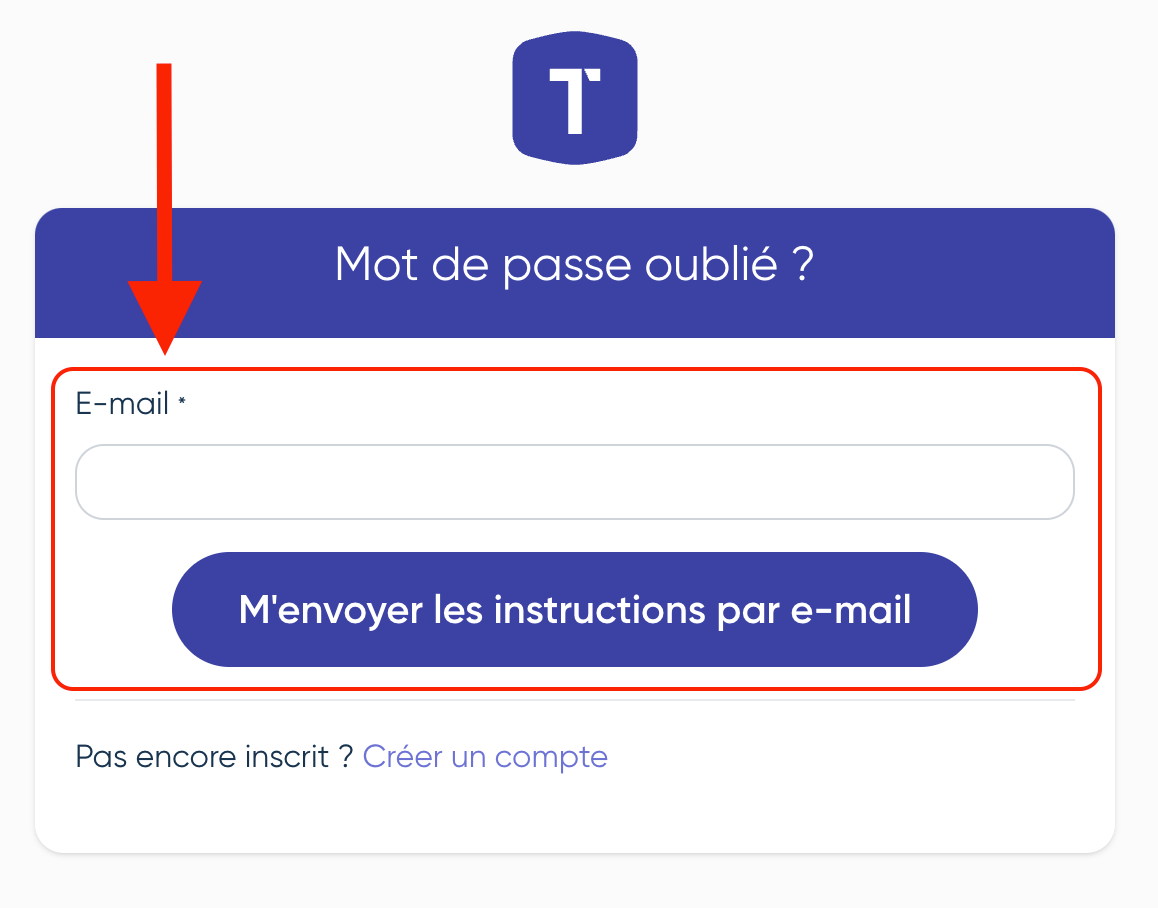 Demande renouvellement mot de passe