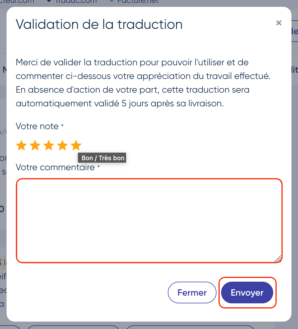Valider la traduction
