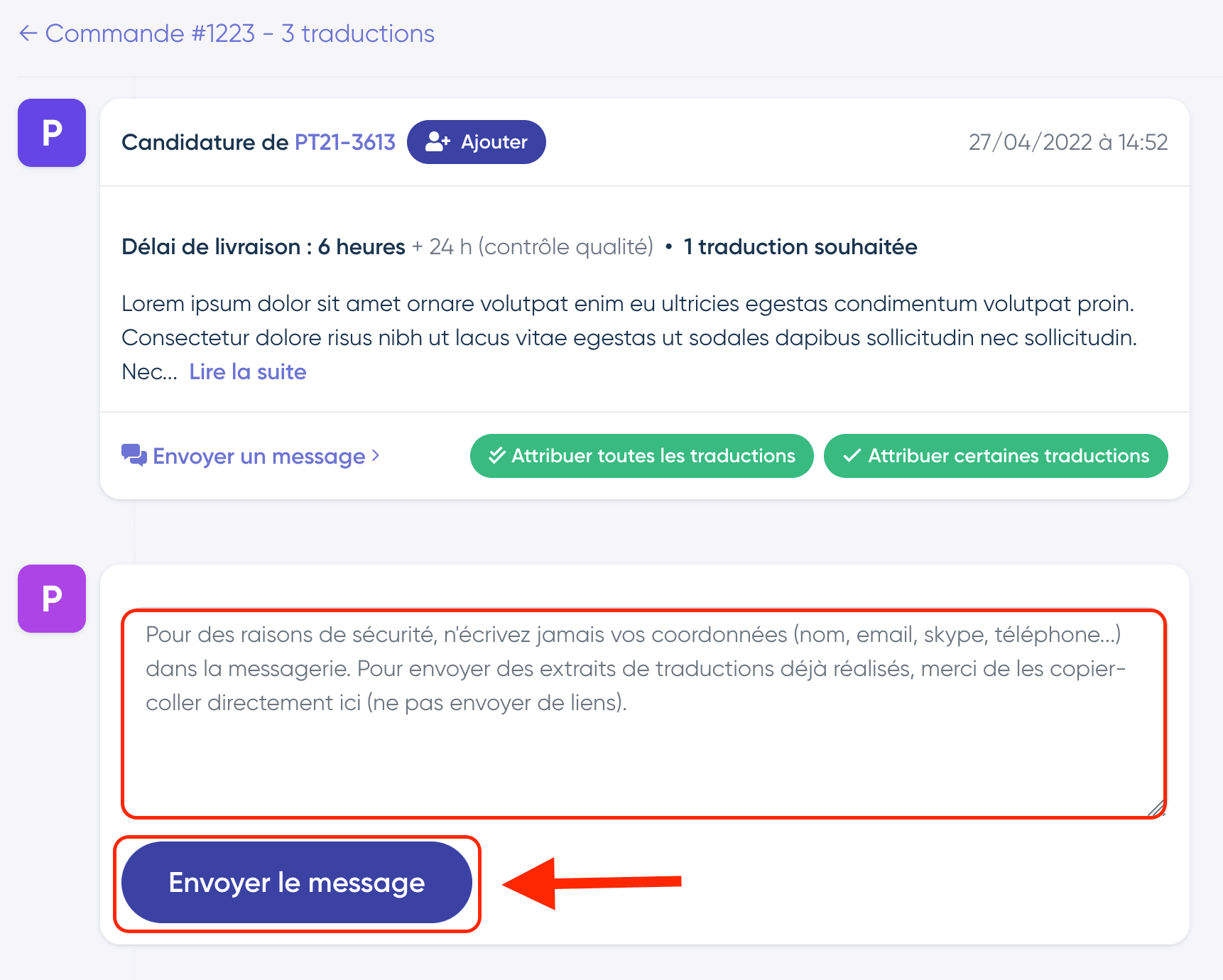 Envoyer un message